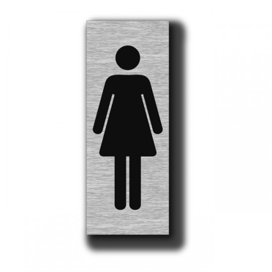 WC Toilet deurbordje Dames - Toilet vrouw - Geborsteld...
