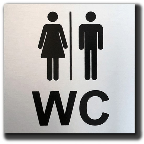Toilet deurbordje Dames Heren De Luxe - Geborsteld...