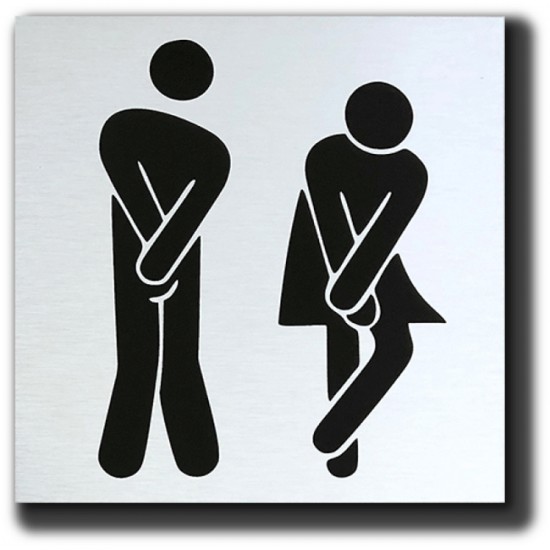 WC Toilet deurbordje dames heren man vrouw nodig - Zonder...