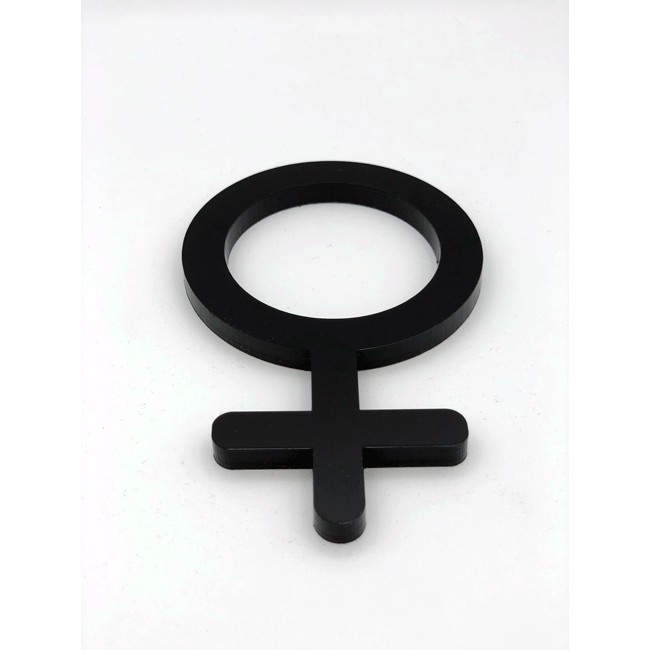 Dames Toilet deurbordje vrouw symbool pictogram - 150 mm x 8 mm - zwart acrylaat