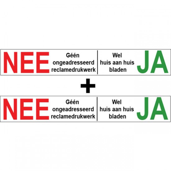 Nee Ja sticker transparant | 1 + 1 gratis