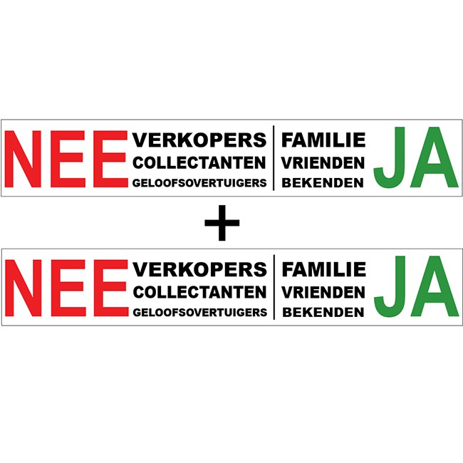 Nee Ja sticker nee verkopers collectanten ja familie en vrienden | 1 + 1 gratis