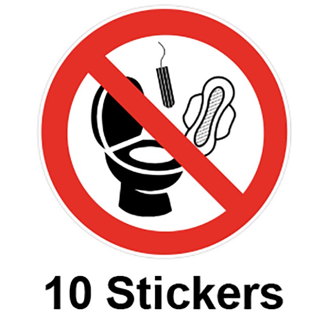 Verboden door te spoelen sticker | 10 stuks