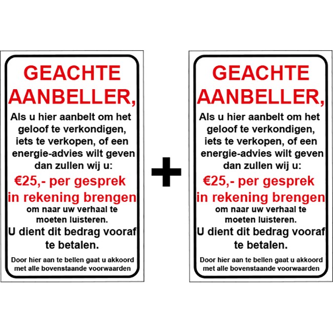 combineren Eik Smelten Geen energie advies, verkoop aan de deur € 25,- sticker | 1 + 1 gratis